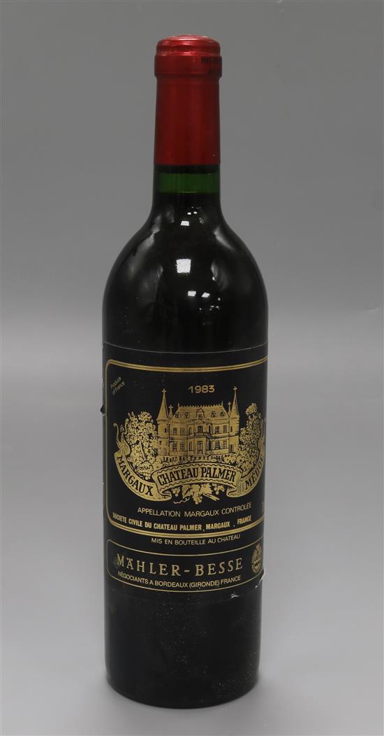 A bottle of Chateau Palmer, Margaux, 1983